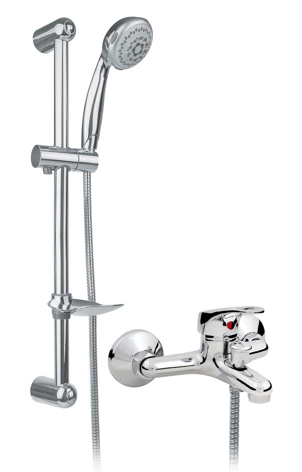 Badewannen Armatur mit Brausegarnitur Wasserhahn Aufputz Bad